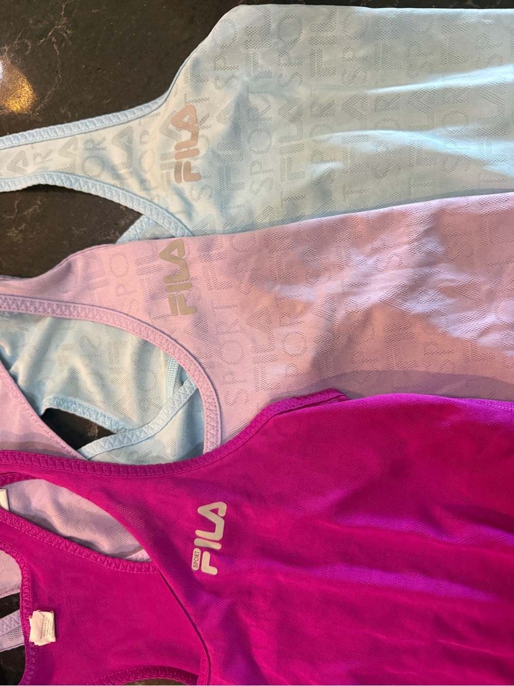Fila Women's Racerback Tank Trio - Magenta, Lavender, Light Blue - Picture 2 of 2